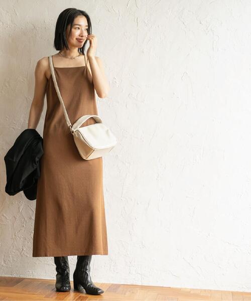 coen（コーエン）の「【WEB限定】カップ付きTCワッフルキャミワンピース（ワンピース・レディース・ブラック/ブラウン・FREE）」の21枚目の写真