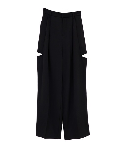 LVEU.(ラブユ.)の「【LVEU.】カットアウトスラックス / ボトムス パンツ スラックス カットアウト カット タック ワイド ルーズ ブラック チャコール グレー(スラックス・レディース・チャコールグレー/ブラック・FREE)」の19枚目の写真