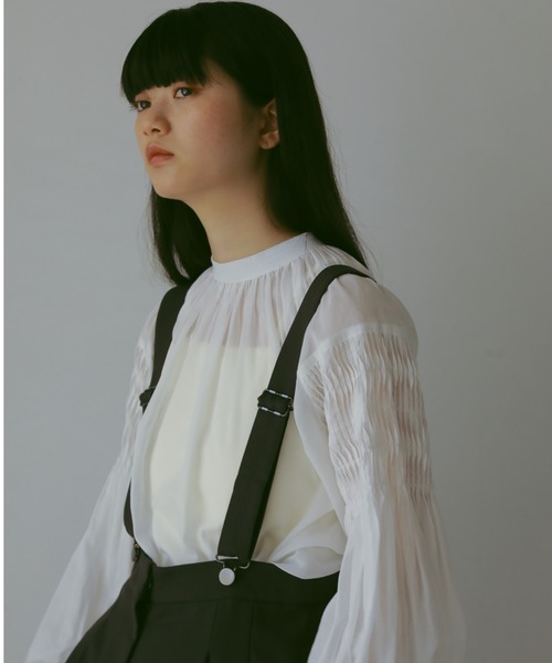 CASA FLINE(カーサフライン)の「ハイウエストサスペンダーパンツ(サロペット/オーバーオール・レディース・チャコールグレー/ストライプ・0/1)」の5枚目の写真