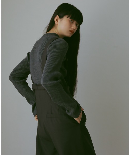 CASA FLINE(カーサフライン)の「ハイウエストサスペンダーパンツ(サロペット/オーバーオール・レディース・チャコールグレー/ストライプ・0/1)」の11枚目の写真