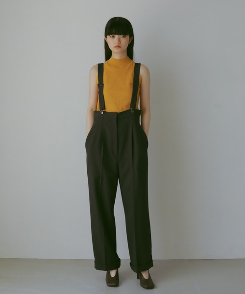 CASA FLINE(カーサフライン)の「ハイウエストサスペンダーパンツ(サロペット/オーバーオール・レディース・チャコールグレー/ストライプ・0/1)」の12枚目の写真
