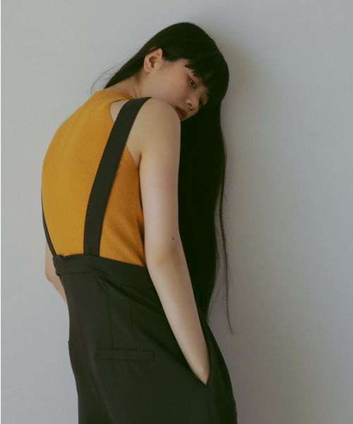 CASA FLINE(カーサフライン)の「ハイウエストサスペンダーパンツ(サロペット/オーバーオール・レディース・チャコールグレー/ストライプ・0/1)」の15枚目の写真