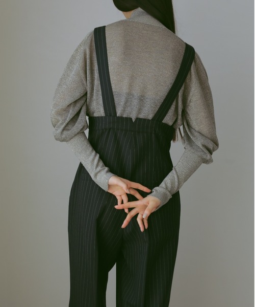 CASA FLINE(カーサフライン)の「ハイウエストサスペンダーパンツ(サロペット/オーバーオール・レディース・チャコールグレー/ストライプ・0/1)」の20枚目の写真
