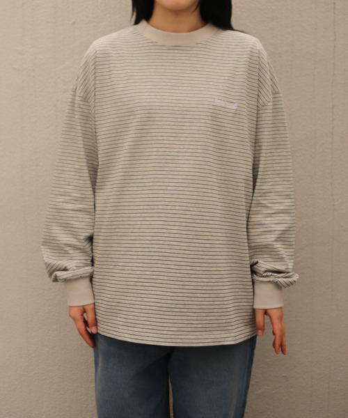 セール】オーバーサイズボーダーロンT（Tシャツ/カットソー