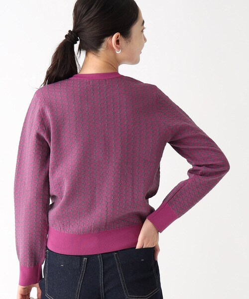 OPAQUE.CLIP(オペークドットクリップ)の「◆ジオメトリックジャカードニットカーディガン【洗濯機洗い可】(カーディガン/ボレロ・レディース・ブラック系/ピンク系・38/40)」の17枚目の写真