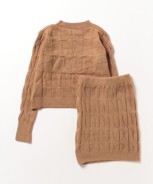 gossip！ロサンゼルス（ゴシップロサンゼルス）の「ケーブルニット セットアップ（ニット/セーター・レディース・グレー/ホワイト/ピンク/ライトブラウン・FREE）」の5枚目の写真