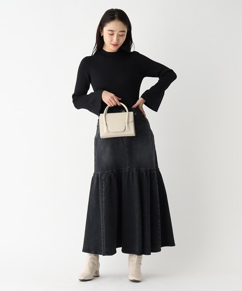 OPAQUE.CLIP（オペークドットクリップ）の「◆ラメ混フレアースリーブリブニット【洗濯機洗い可／UVケア】（ニット/セーター・レディース・ブラック系5/ベージュ系その他2/ベージュ系9・38/42/40/36）」の5枚目の写真