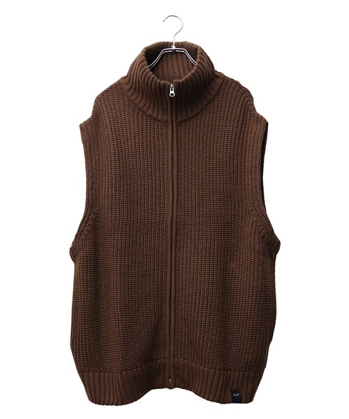 専用 VICTIMドライバーズニットベストとビッグチェックシャツ MinoriTY】もちもちワッフル編みドライバーズニットベスト ジレ