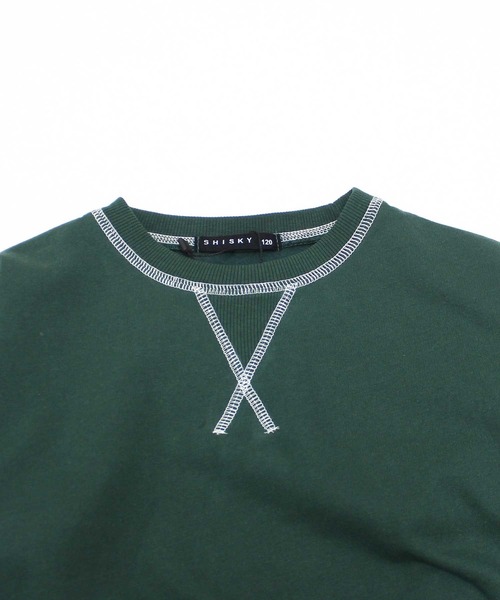 ZI-ON（ジーオン）の「裏起毛 配色ステッチスウェットトレーナー（スウェット・キッズ・ネイビー/グリーン/杢グレー/ブラック/オートミール/チャコール/ヘザーチャコール・140cm/150cm/160cm/120cm/110cm/130cm）」の15枚目の写真