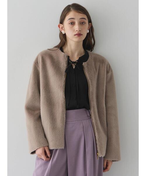 YECCA VECCA（イェッカヴェッカ）の「フェイクファーコート（その他アウター・レディース・ライトベージュ/モカ・FREE）」の6枚目の写真