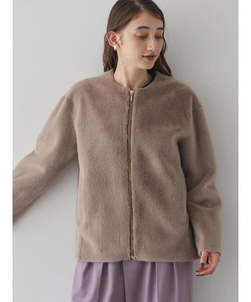 YECCA VECCA（イェッカヴェッカ）の「フェイクファーコート（その他アウター・レディース・ライトベージュ/モカ・FREE）」の17枚目の写真