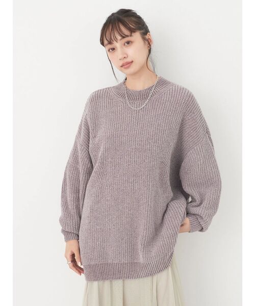 earth music&ecology（アースミュージックアンドエコロジー）の「シャイニーベロアモールチュニック（チュニック・レディース・ダークグレー/マスタード/グリーン/グレイッシュベージュ・FREE）」の5枚目の写真