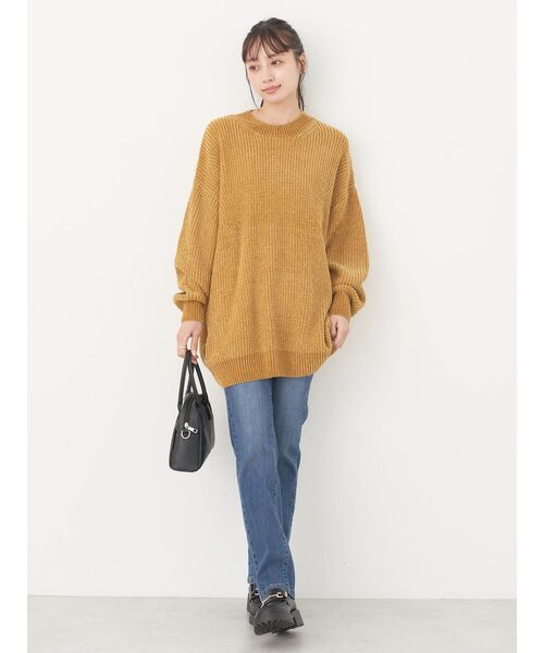 earth music&ecology（アースミュージックアンドエコロジー）の「シャイニーベロアモールチュニック（チュニック・レディース・ダークグレー/マスタード/グリーン/グレイッシュベージュ・FREE）」の8枚目の写真