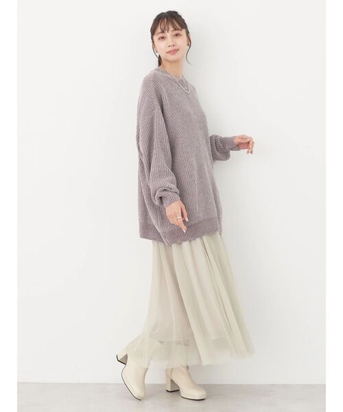 earth music&ecology（アースミュージックアンドエコロジー）の「シャイニーベロアモールチュニック（チュニック・レディース・ダークグレー/マスタード/グリーン/グレイッシュベージュ・FREE）」の12枚目の写真