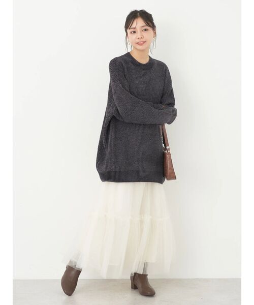 earth music&ecology（アースミュージックアンドエコロジー）の「シャイニーベロアモールチュニック（チュニック・レディース・ダークグレー/マスタード/グリーン/グレイッシュベージュ・FREE）」の21枚目の写真