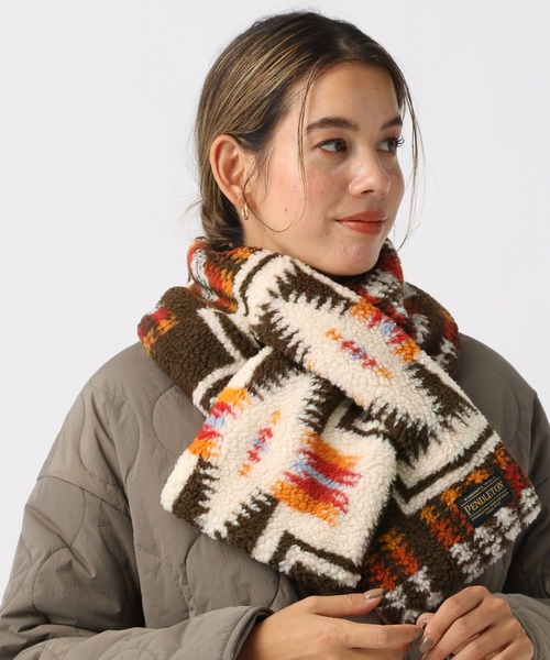 PENDLETON（ペンドルトン）の「【PENDLETON(ペンドルトン)ボアマフラー（マフラー・レディース・ブラウン/オフホワイト/ブラック・FREE）」の15枚目の写真