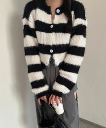 《Delfy》シャギーボーダーカーディガン