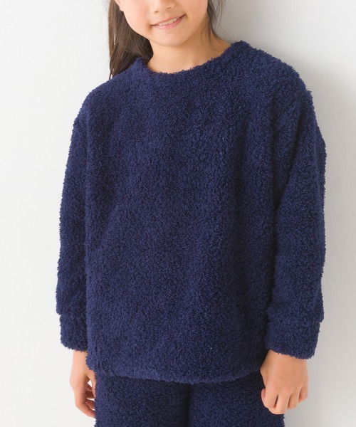 OMNES（オムネス）の「キッズあったかふわシャギープルオーバー長袖（Tシャツ/カットソー・キッズ・ネイビー/ピンク/ホワイト×ブルー・140/100/110/130/120）」の9枚目の写真