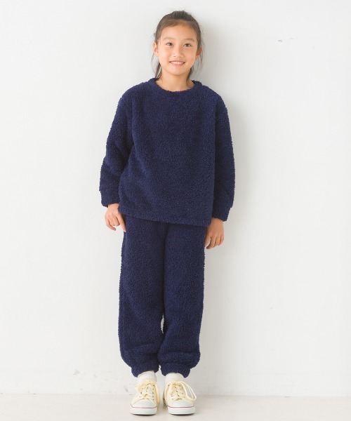OMNES（オムネス）の「キッズあったかふわシャギープルオーバー長袖（Tシャツ/カットソー・キッズ・ネイビー/ピンク/ホワイト×ブルー・140/100/110/130/120）」の12枚目の写真