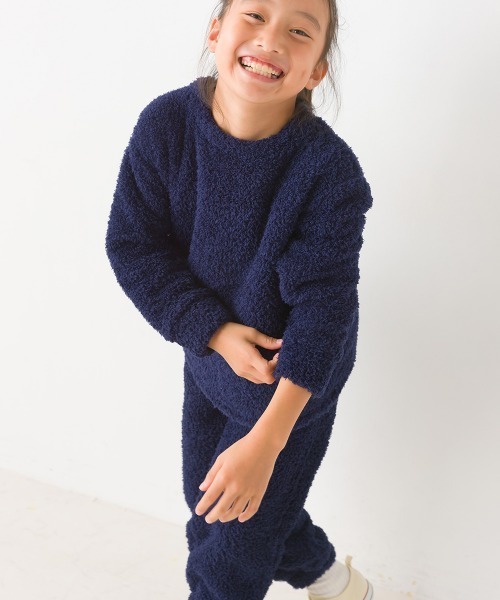 OMNES（オムネス）の「キッズあったかふわシャギープルオーバー長袖（Tシャツ/カットソー・キッズ・ネイビー/ピンク/ホワイト×ブルー・140/100/110/130/120）」の13枚目の写真