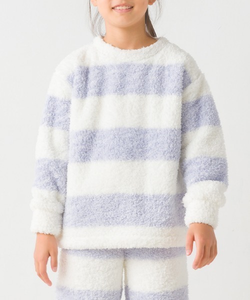 OMNES（オムネス）の「キッズあったかふわシャギープルオーバー長袖（Tシャツ/カットソー・キッズ・ネイビー/ピンク/ホワイト×ブルー・140/100/110/130/120）」の4枚目の写真