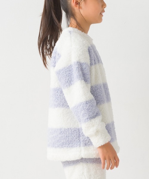 OMNES（オムネス）の「キッズあったかふわシャギープルオーバー長袖（Tシャツ/カットソー・キッズ・ネイビー/ピンク/ホワイト×ブルー・140/100/110/130/120）」の5枚目の写真