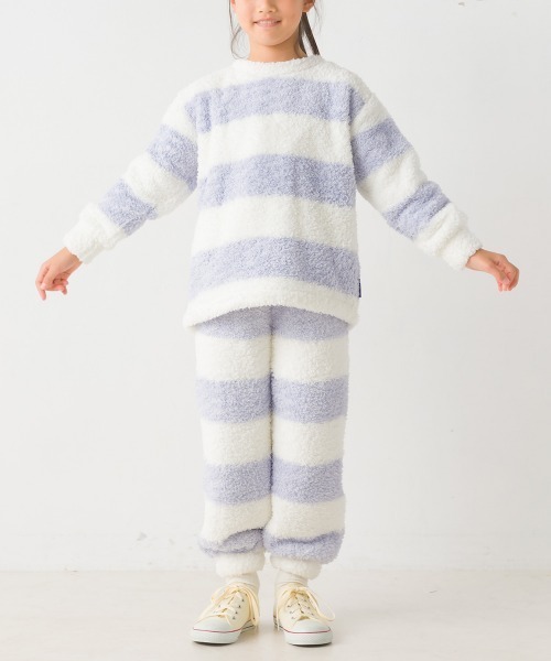 OMNES（オムネス）の「キッズあったかふわシャギープルオーバー長袖（Tシャツ/カットソー・キッズ・ネイビー/ピンク/ホワイト×ブルー・140/100/110/130/120）」の7枚目の写真