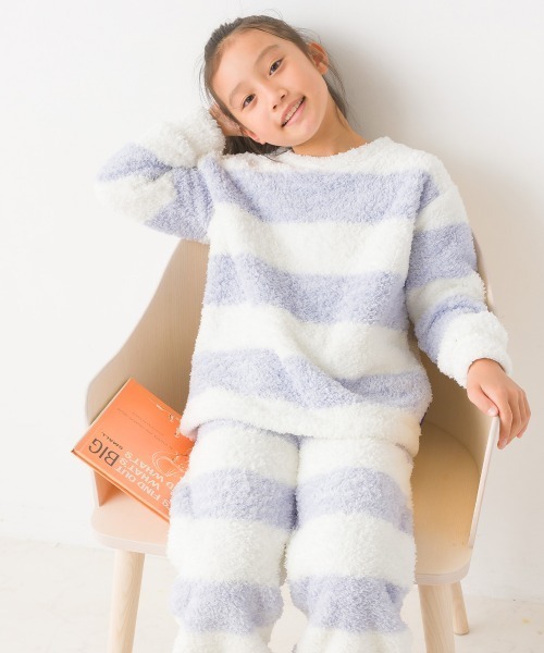 OMNES（オムネス）の「キッズあったかふわシャギープルオーバー長袖（Tシャツ/カットソー・キッズ・ネイビー/ピンク/ホワイト×ブルー・140/100/110/130/120）」の8枚目の写真