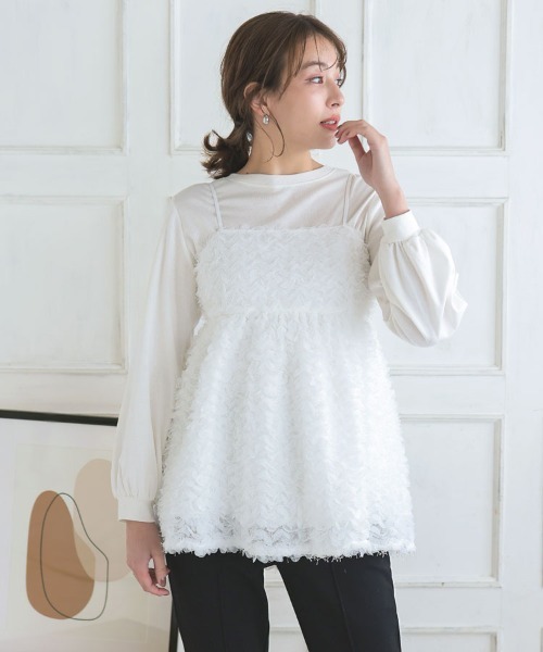 DONOBAN（ドノバン）の「フラワーフェザーキャミ（キャミソール）」 - WEAR