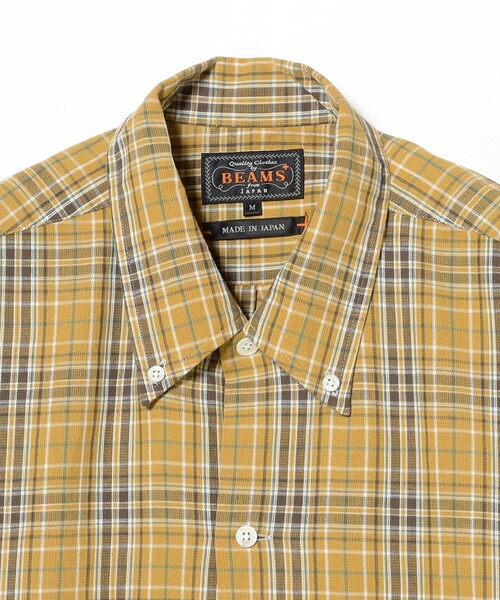 BEAMS PLUS（ビームスプラス）の「パナマ プレイド オープンカラー ボタンダウン シャツ（シャツ/ブラウス・メンズ・ブルー/グリーン/イエロー・S/L/XL/M）」の5枚目の写真
