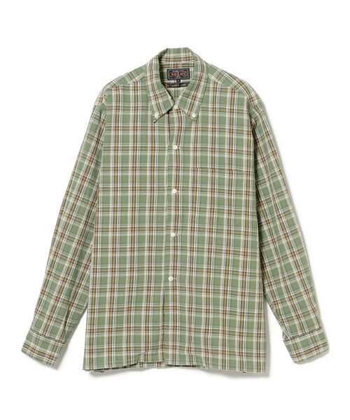 BEAMS PLUS（ビームスプラス）の「パナマ プレイド オープンカラー ボタンダウン シャツ（シャツ/ブラウス・メンズ・ブルー/グリーン/イエロー・S/L/XL/M）」の9枚目の写真