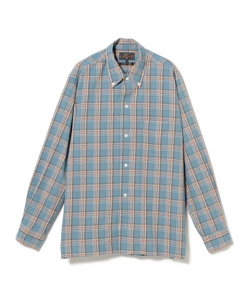 BEAMS PLUS（ビームスプラス）の「パナマ プレイド オープンカラー ボタンダウン シャツ（シャツ/ブラウス・メンズ・ブルー/グリーン/イエロー・S/L/XL/M）」の12枚目の写真