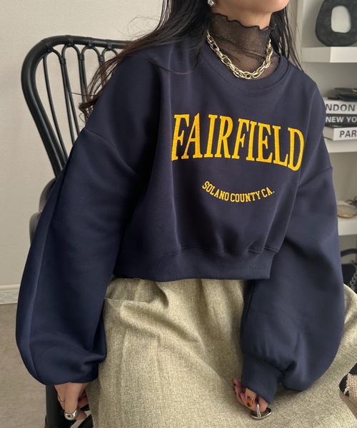 ULEULA（ウルア）の「カレッジロゴスウェットプルオーバー/ボリュームスリーブトレーナー（スウェット・レディース・ライトグレー/オートミール/アイボリー/ネイビー/オフホワイト・FREE）」の5枚目の写真