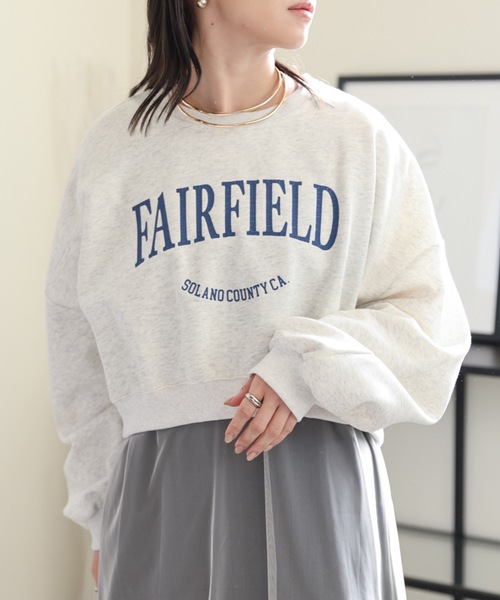 ULEULA（ウルア）の「カレッジロゴスウェットプルオーバー/ボリュームスリーブトレーナー（スウェット・レディース・ライトグレー/オートミール/アイボリー/ネイビー/オフホワイト・FREE）」の13枚目の写真