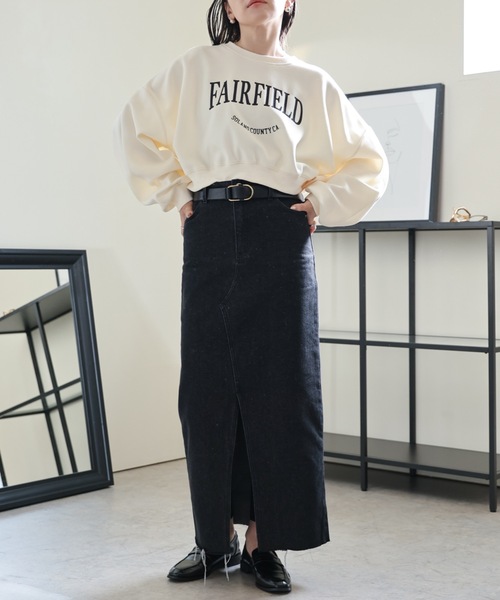 ULEULA（ウルア）の「カレッジロゴスウェットプルオーバー/ボリュームスリーブトレーナー（スウェット・レディース・ライトグレー/オートミール/アイボリー/ネイビー/オフホワイト・FREE）」の21枚目の写真