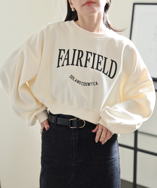 ULEULA（ウルア）の「カレッジロゴスウェットプルオーバー/ボリュームスリーブトレーナー（スウェット・レディース・ライトグレー/オートミール/アイボリー/ネイビー/オフホワイト・FREE）」の14枚目の写真