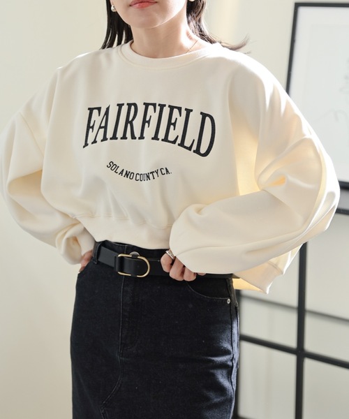 ULEULA（ウルア）の「カレッジロゴスウェットプルオーバー/ボリュームスリーブトレーナー（スウェット・レディース・ライトグレー/オートミール/アイボリー/ネイビー/オフホワイト・FREE）」の15枚目の写真