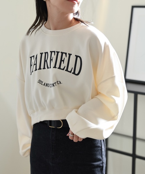 ULEULA（ウルア）の「カレッジロゴスウェットプルオーバー/ボリュームスリーブトレーナー（スウェット・レディース・ライトグレー/オートミール/アイボリー/ネイビー/オフホワイト・FREE）」の20枚目の写真