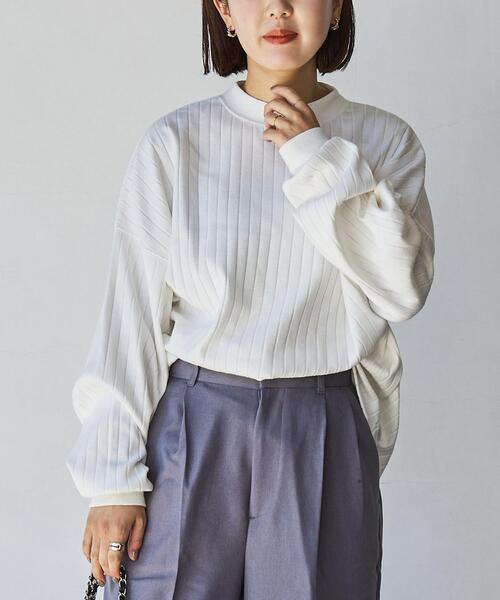 coen(コーエン)の「USAコットンリピTワイドリブロングスリーブTシャツ(Tシャツ/カットソー・レディース・ベージュ/ライム/オフホワイト/ブラック・M/L)」の5枚目の写真