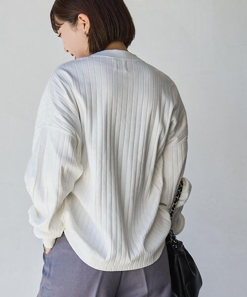 coen(コーエン)の「USAコットンリピTワイドリブロングスリーブTシャツ(Tシャツ/カットソー・レディース・ベージュ/ライム/オフホワイト/ブラック・M/L)」の7枚目の写真