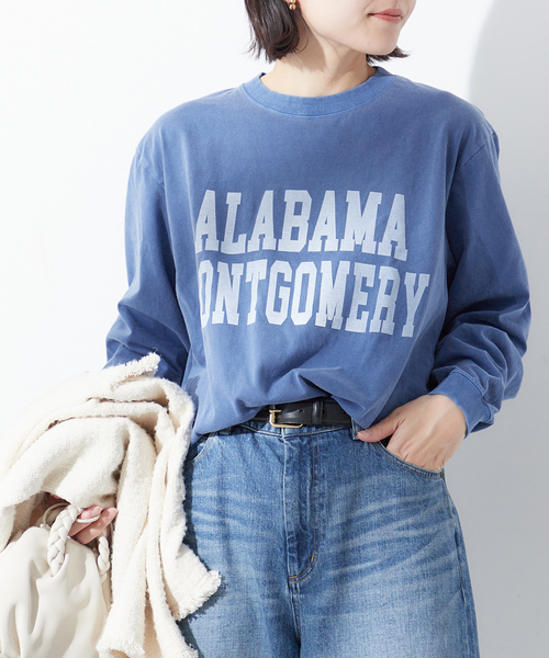 journal standard L'essage(ジャーナルスタンダードレサージュ)の「【ALABAMA】ロゴ ロングスリーブ Tシャツ(Tシャツ/カットソー・レディース・ブラック系その他/ブルー/ホワイト・FREE)」の3枚目の写真