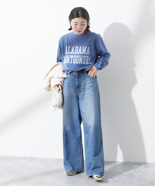 journal standard L'essage(ジャーナルスタンダードレサージュ)の「【ALABAMA】ロゴ ロングスリーブ Tシャツ(Tシャツ/カットソー・レディース・ブラック系その他/ブルー/ホワイト・FREE)」の21枚目の写真