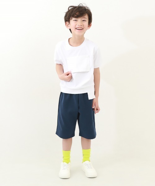 devirock(デビロック)の「防汚 ゼッケンがホックで付けられる体操服 半袖Tシャツ(ポロシャツ・キッズ・ホワイト・140cm/130cm/120cm/110cm/170cm/160cm/150cm)」の3枚目の写真