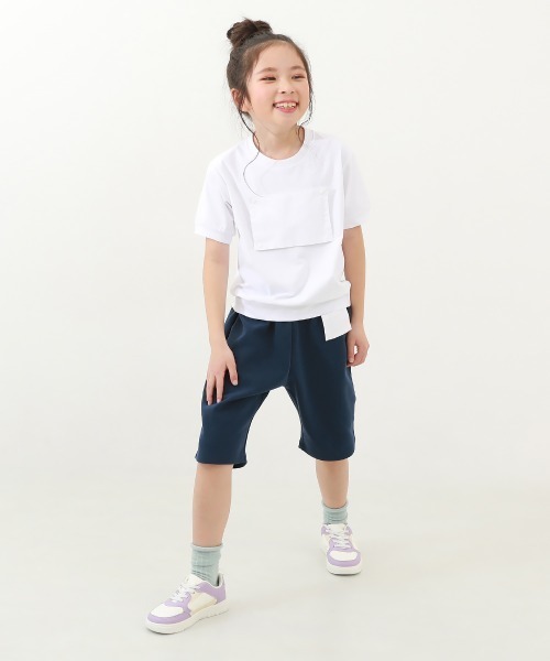 devirock(デビロック)の「防汚 ゼッケンがホックで付けられる体操服 半袖Tシャツ(ポロシャツ・キッズ・ホワイト・140cm/130cm/120cm/110cm/170cm/160cm/150cm)」の4枚目の写真