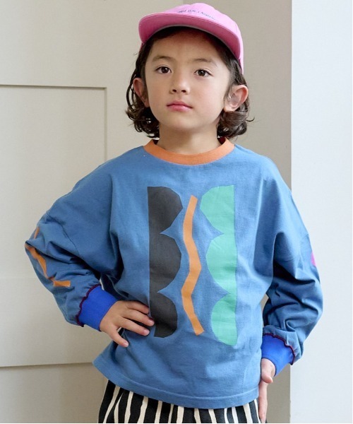 HOGAN RANCH WEAR（ホーガンランチウエア）の「ソデリブビッグロンT（90～140cm）（Tシャツ/カットソー・キッズ・ブルー/オフホワイト/ブラック/ベージュ・100/110/120/130/140/90）」の4枚目の写真