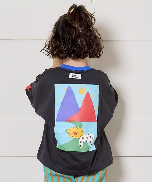 HOGAN RANCH WEAR（ホーガンランチウエア）の「ソデリブビッグロンT（90～140cm）（Tシャツ/カットソー・キッズ・ブルー/オフホワイト/ブラック/ベージュ・100/110/120/130/140/90）」の10枚目の写真