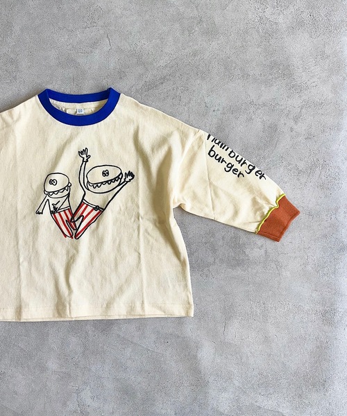 HOGAN RANCH WEAR（ホーガンランチウエア）の「ソデリブビッグロンT（90～140cm）（Tシャツ/カットソー・キッズ・ブルー/オフホワイト/ブラック/ベージュ・100/110/120/130/140/90）」の15枚目の写真