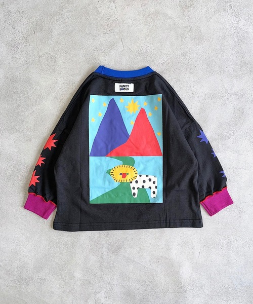 HOGAN RANCH WEAR（ホーガンランチウエア）の「ソデリブビッグロンT（90～140cm）（Tシャツ/カットソー・キッズ・ブルー/オフホワイト/ブラック/ベージュ・100/110/120/130/140/90）」の7枚目の写真