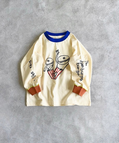 HOGAN RANCH WEAR（ホーガンランチウエア）の「ソデリブビッグロンT（90～140cm）（Tシャツ/カットソー・キッズ・ブルー/オフホワイト/ブラック/ベージュ・100/110/120/130/140/90）」の16枚目の写真