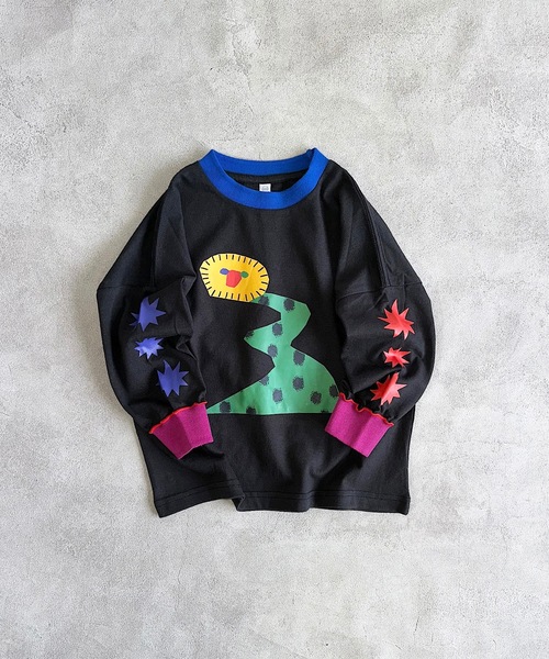 HOGAN RANCH WEAR（ホーガンランチウエア）の「ソデリブビッグロンT（90～140cm）（Tシャツ/カットソー・キッズ・ブルー/オフホワイト/ブラック/ベージュ・100/110/120/130/140/90）」の6枚目の写真